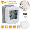 Blood Pressure Monitor Wrist Digital High Blood Pressure Cuff Heartbeat Tester w/ 90x2 Reading Memory 2In LCD Screen Storage Box