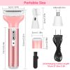 4 In 1 Women Electric Shaver Painless Rechargeable Hair Remover Eyebrow Nose Hair Cordless Trimmer Set Hair Exfoliation For Bikini Line Armpit Leg Gro