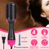 Hot Hair Brush 4 In 1 Hair Dryer Volumizer Brush Dryer Comb For Straightening Curling Drying