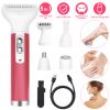 5 In 1 Lady Electric Razor Painless Hair Removal Eyebrow Nose Cordless Shaver Set Rechargeable Hair Exfoliation For Bikini Line Arm Leg