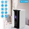 5L/1.32Gal Humidifiers Top Fill Cool Mist Humidifier with Essential Oils Diffuser Filter 360° Rotatable Outlet Nozzle 1-8 Hours Timer 1-3 Level Mist 4