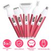 5 In 1 Lady Electric Razor Painless Hair Removal Eyebrow Nose Cordless Shaver Set Rechargeable Hair Exfoliation For Bikini Line Arm Leg