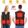 Heat Jacket Vest 3 Heating Gear Adjustable USB Heated Vest Warm Heat Coat Vest w/ 5 Heating Pads For Men Women Winter Outdoor Activity