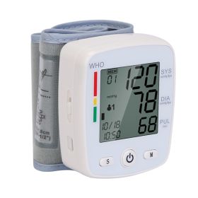 Blood Pressure Monitor Wrist Digital High Blood Pressure Cuff Heartbeat Tester w/ 90x2 Reading Memory 2In LCD Screen Storage Box