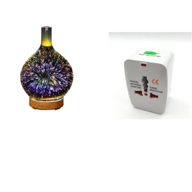 3D Glass Aroma Diffuser Colorful Lamp Humidifier Night Light (Option: UP EU)